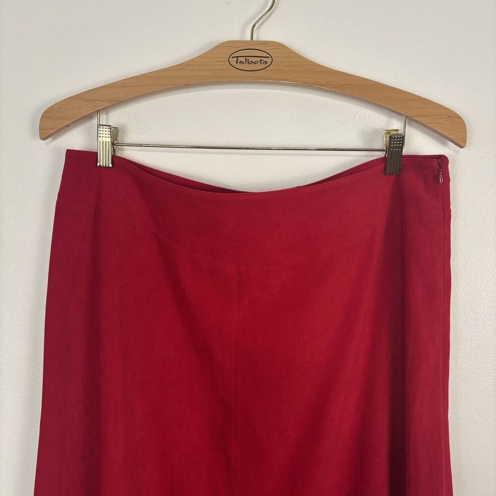 Vintage Talbots Size 18 Red Full Maxi Skirt A-line Stretch Long Modest - Picture 2 of 6